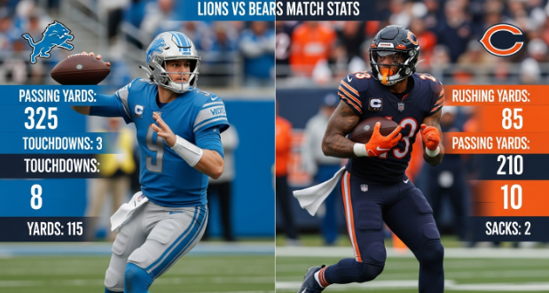 Detroit Lions vs Chicago Bears match player stats