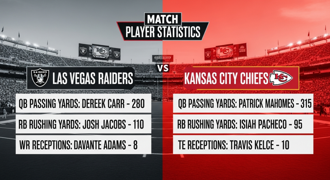 las vegas raiders vs kansas city chiefs match player stats