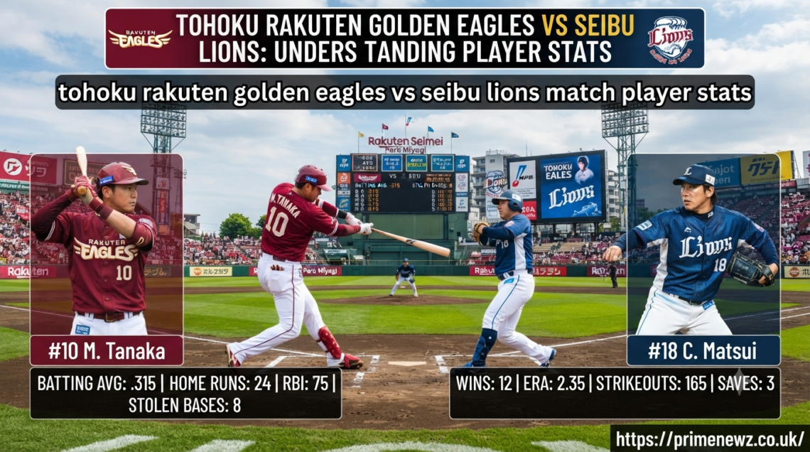 tohoku rakuten golden eagles vs seibu lions match player stats