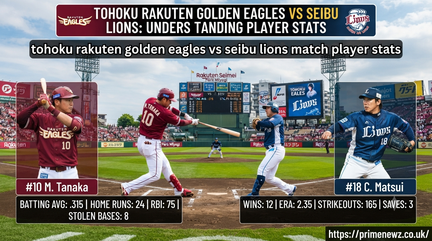 tohoku rakuten golden eagles vs seibu lions match player stats